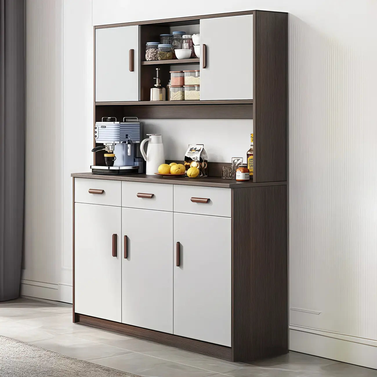 Large Wooden Acrylic Display Storage Adjustable Buffet Cabinet