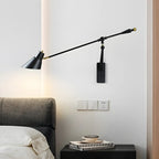 Geometric Metal Adjustable Swing Arm Wall Light