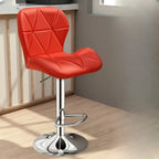 Square Adjustable Swivel Leather Bar Stools with Back