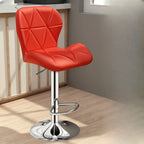 Square Adjustable Swivel Leather Bar Stools with Back