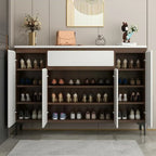 Contemporary White Wooden Shoe Cabinet for Entryway