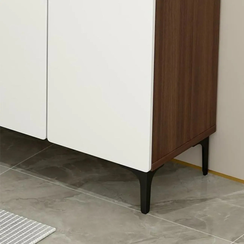 Contemporary White Wooden Shoe Cabinet for Entryway