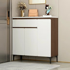 Contemporary White Wooden Shoe Cabinet for Entryway