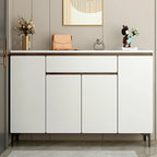 Contemporary White Wooden Shoe Cabinet for Entryway