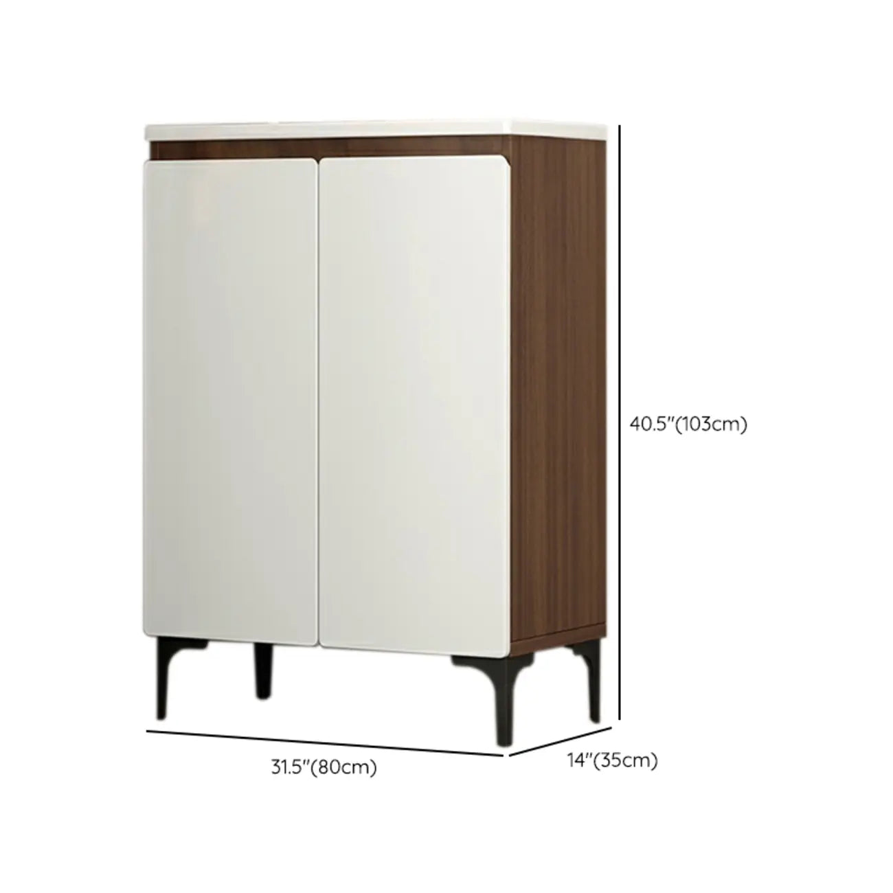 Contemporary White Wooden Shoe Cabinet for Entryway