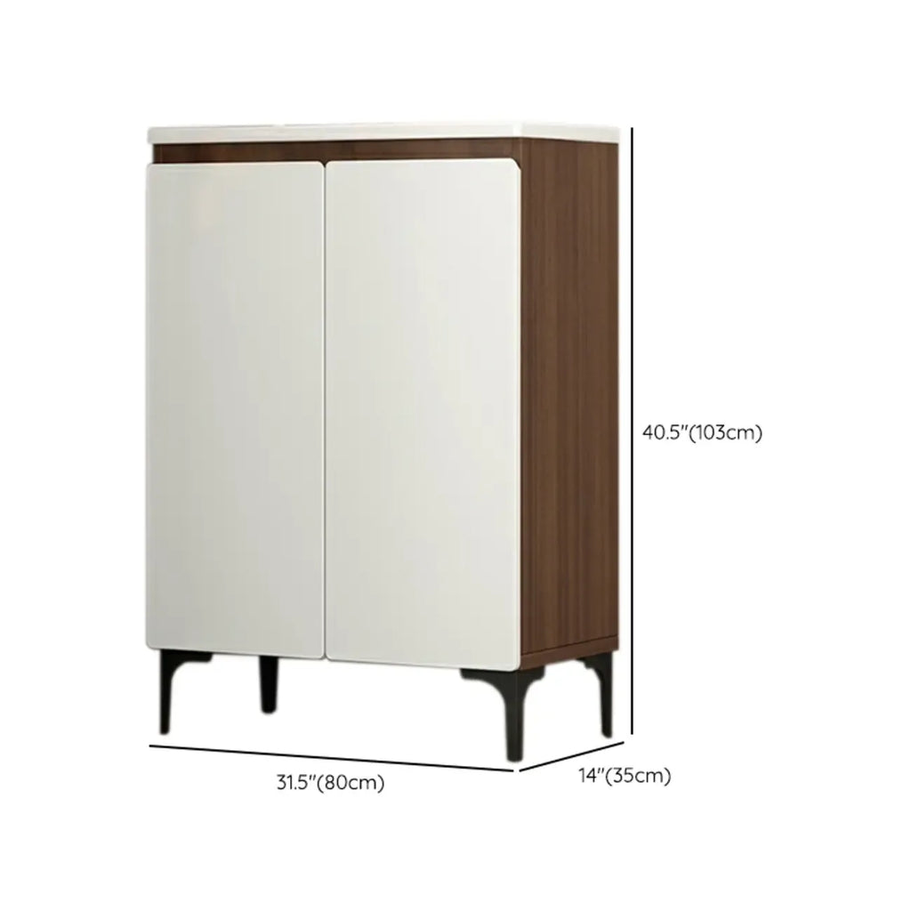 Contemporary White Wooden Shoe Cabinet for Entryway