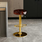 Sleek Metal Clear Acrylic Swivel Adjustable Bar Stool