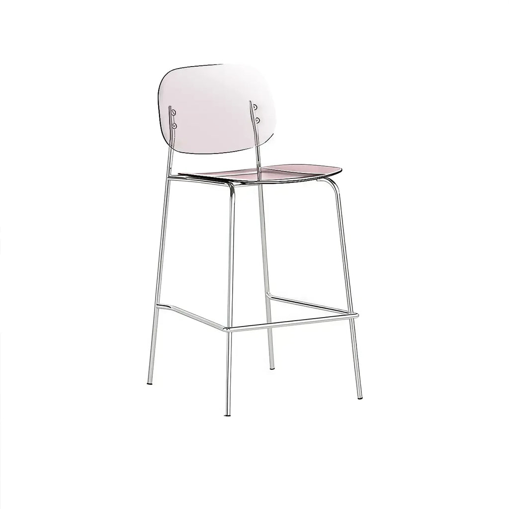 Modern Metal Counter Height Acrylic Bar Stools