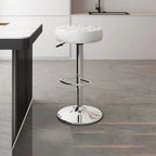 Leather Upholstered Adjustable Swivel Bar Stools