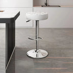 Leather Upholstered Adjustable Swivel Bar Stools