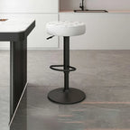 Leather Upholstered Adjustable Swivel Bar Stools
