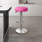 Leather Upholstered Adjustable Swivel Bar Stools