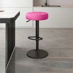 Leather Upholstered Adjustable Swivel Bar Stools
