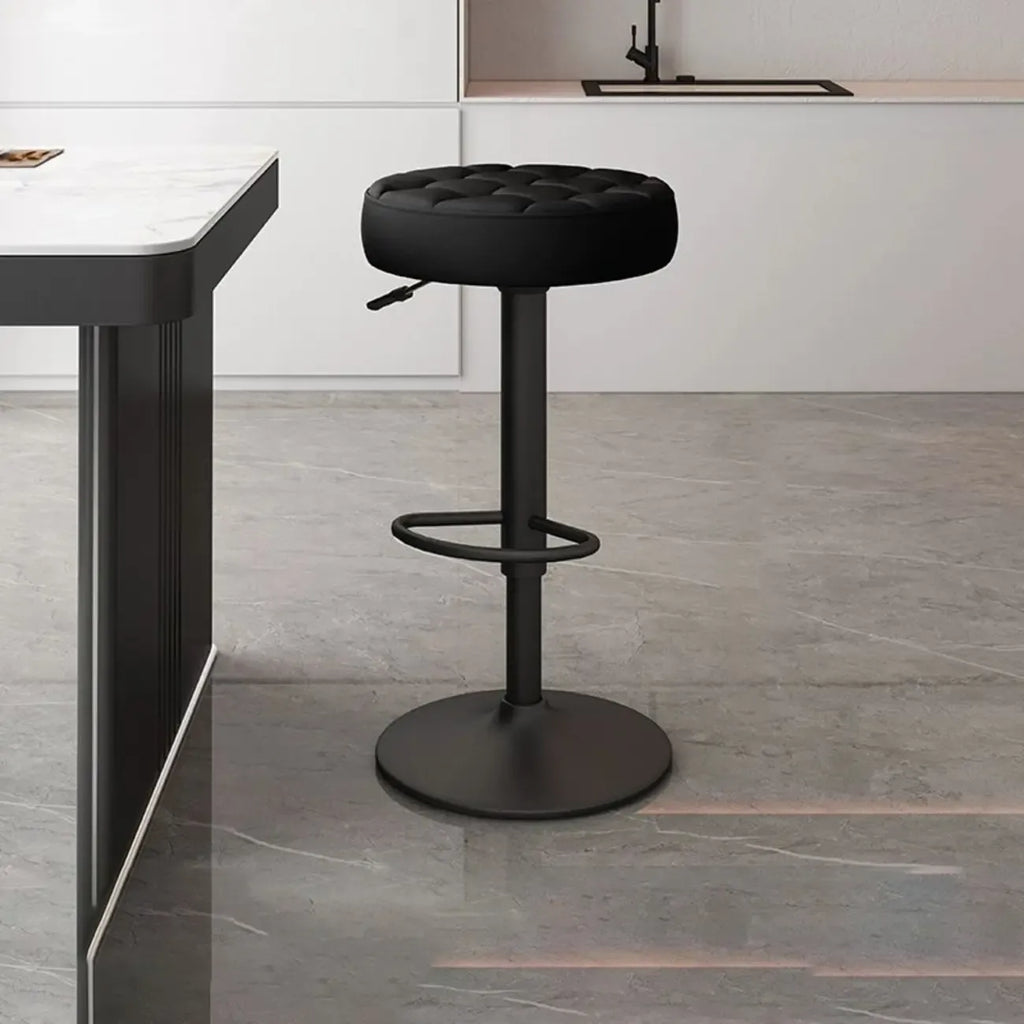 Leather Upholstered Adjustable Swivel Bar Stools