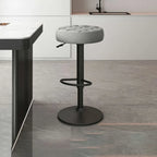 Leather Upholstered Adjustable Swivel Bar Stools