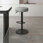Leather Upholstered Adjustable Swivel Bar Stools