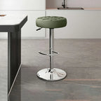 Leather Upholstered Adjustable Swivel Bar Stools