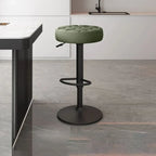 Leather Upholstered Adjustable Swivel Bar Stools