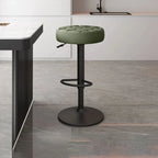 Leather Upholstered Adjustable Swivel Bar Stools