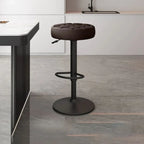 Leather Upholstered Adjustable Swivel Bar Stools