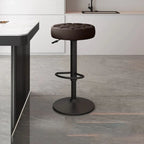Leather Upholstered Adjustable Swivel Bar Stools