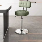 Leather Upholstered Adjustable Swivel Bar Stools