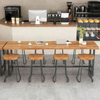 Nordic Brown Wood Rectangular Large Bar Height Table