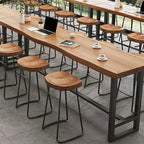 Nordic Brown Wood Rectangular Large Bar Height Table