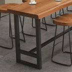 Nordic Brown Wood Rectangular Large Bar Height Table