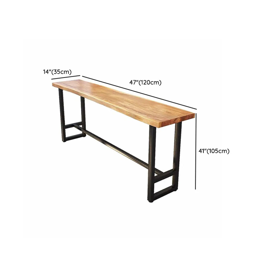 Nordic Brown Wood Rectangular Large Bar Height Table