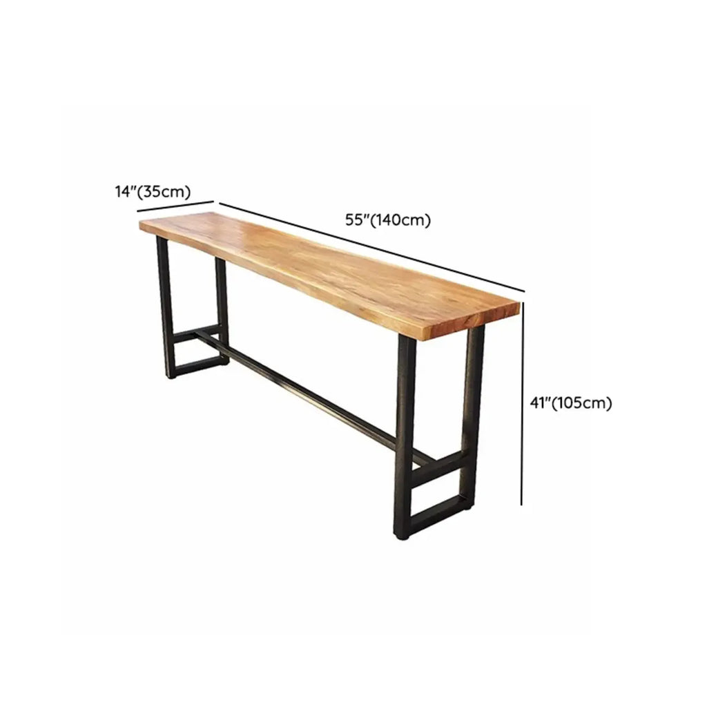 Nordic Brown Wood Rectangular Large Bar Height Table