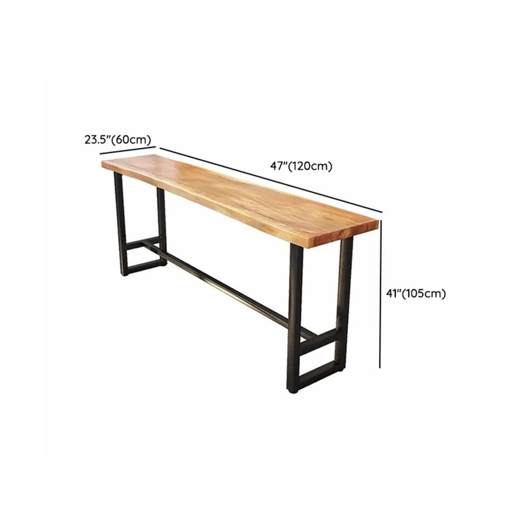 Nordic Brown Wood Rectangular Large Bar Height Table