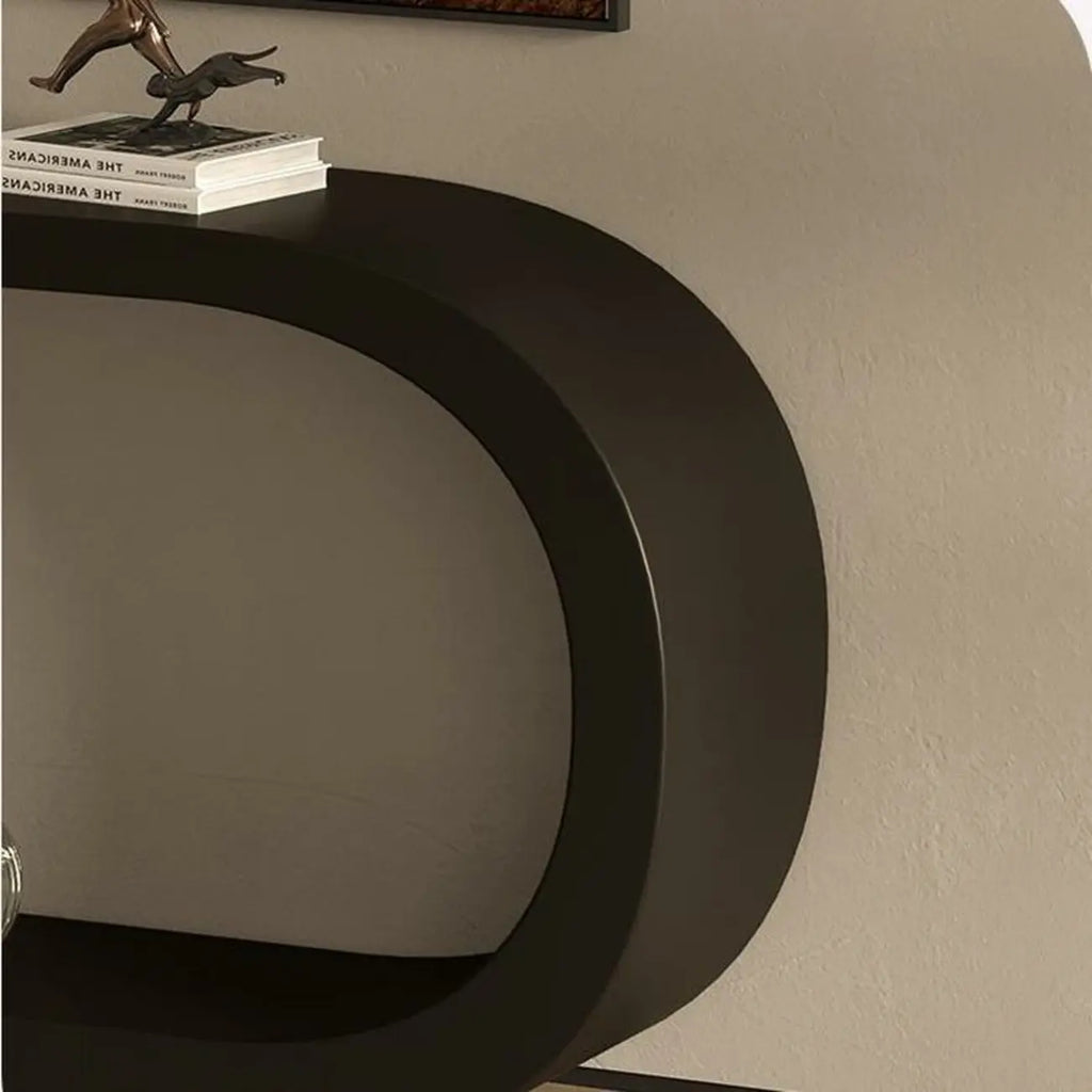 U-Shaped Metal White Narrow Console Table