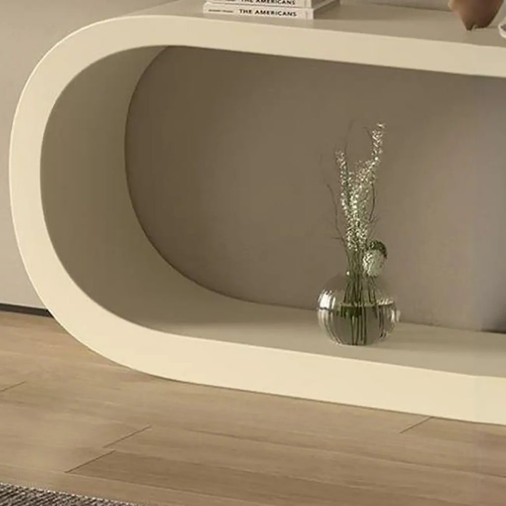 U-Shaped Metal White Narrow Console Table
