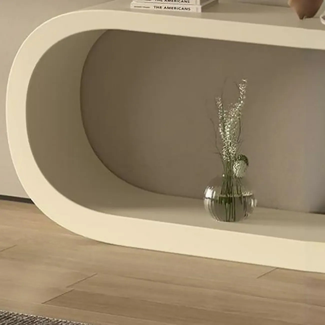U-Shaped Metal White Narrow Console Table