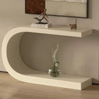 U-Shaped Metal White Narrow Console Table