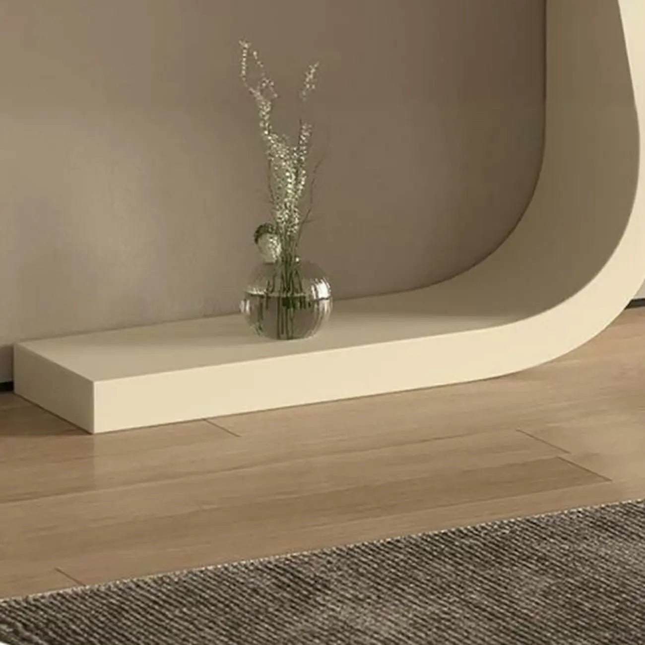 U-Shaped Metal White Narrow Console Table