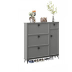 Contemporary Green Wood Shoe Cabinet for Entryway