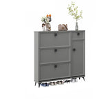 Contemporary Green Wood Shoe Cabinet for Entryway