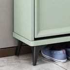 Contemporary Green Wood Shoe Cabinet for Entryway