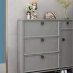 Contemporary Green Wood Shoe Cabinet for Entryway