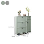Contemporary Green Wood Shoe Cabinet for Entryway