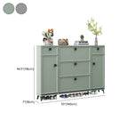 Contemporary Green Wood Shoe Cabinet for Entryway
