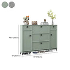 Contemporary Green Wood Shoe Cabinet for Entryway