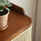 Bohemian 6-Tier Solid Wood Shoe Storage Cabinet with Door
