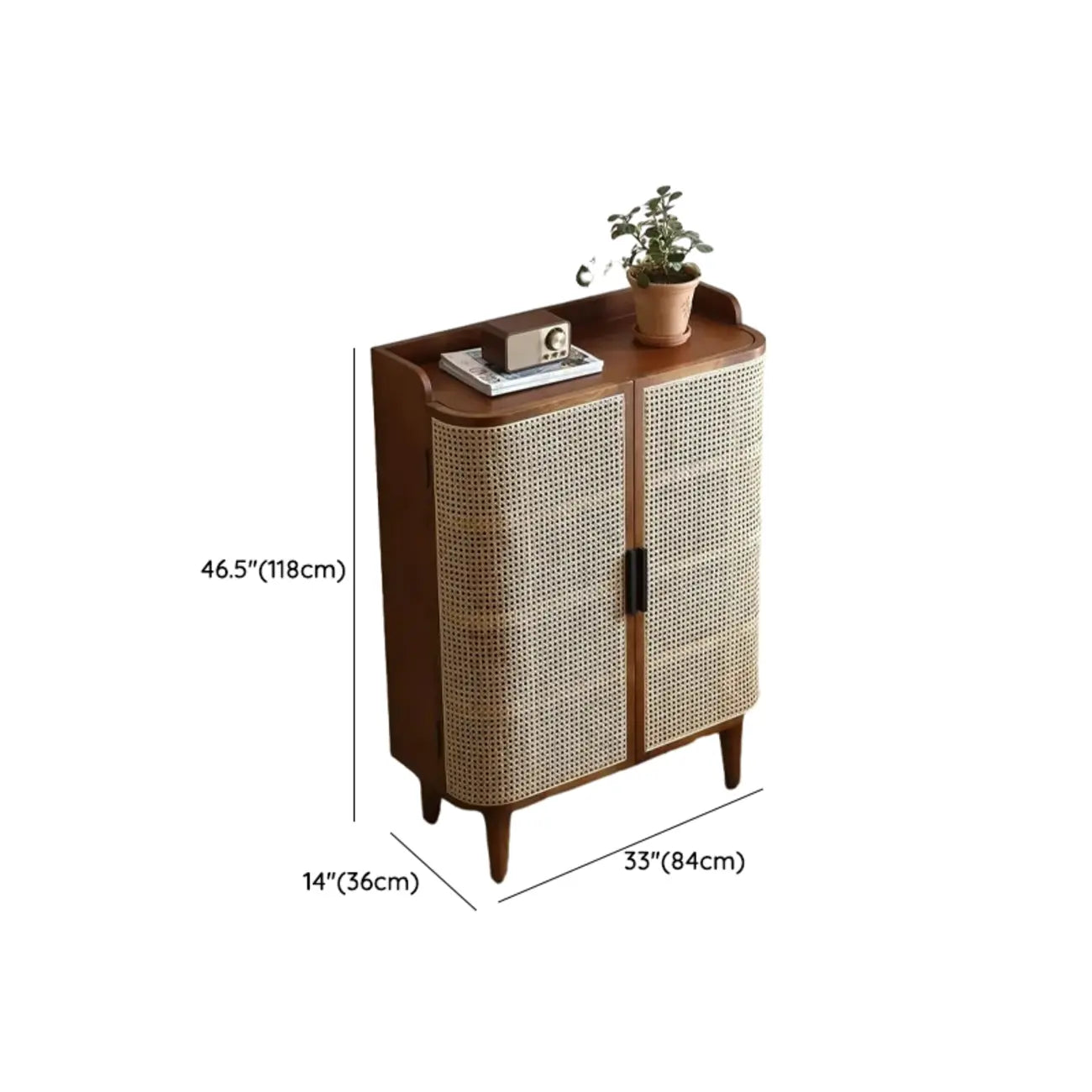 Bohemian 6-Tier Solid Wood Shoe Storage Cabinet with Door