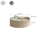 White Drum Round Wood Coffee Table with Storage