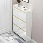 Entryway Glam Black Shoe Storage with Adjustable Shelves