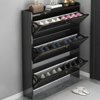 Entryway Glam Black Shoe Storage with Adjustable Shelves