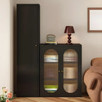 Modern Black Metal Adjustable Shelves Storage Cabinet